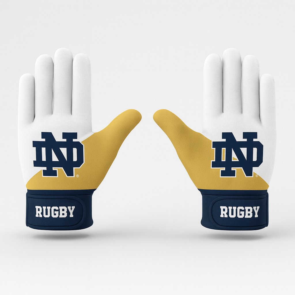 15075 ND Football Gloves — custom sublimated men’s & boys football gloves uniform design by Powertek Athletic