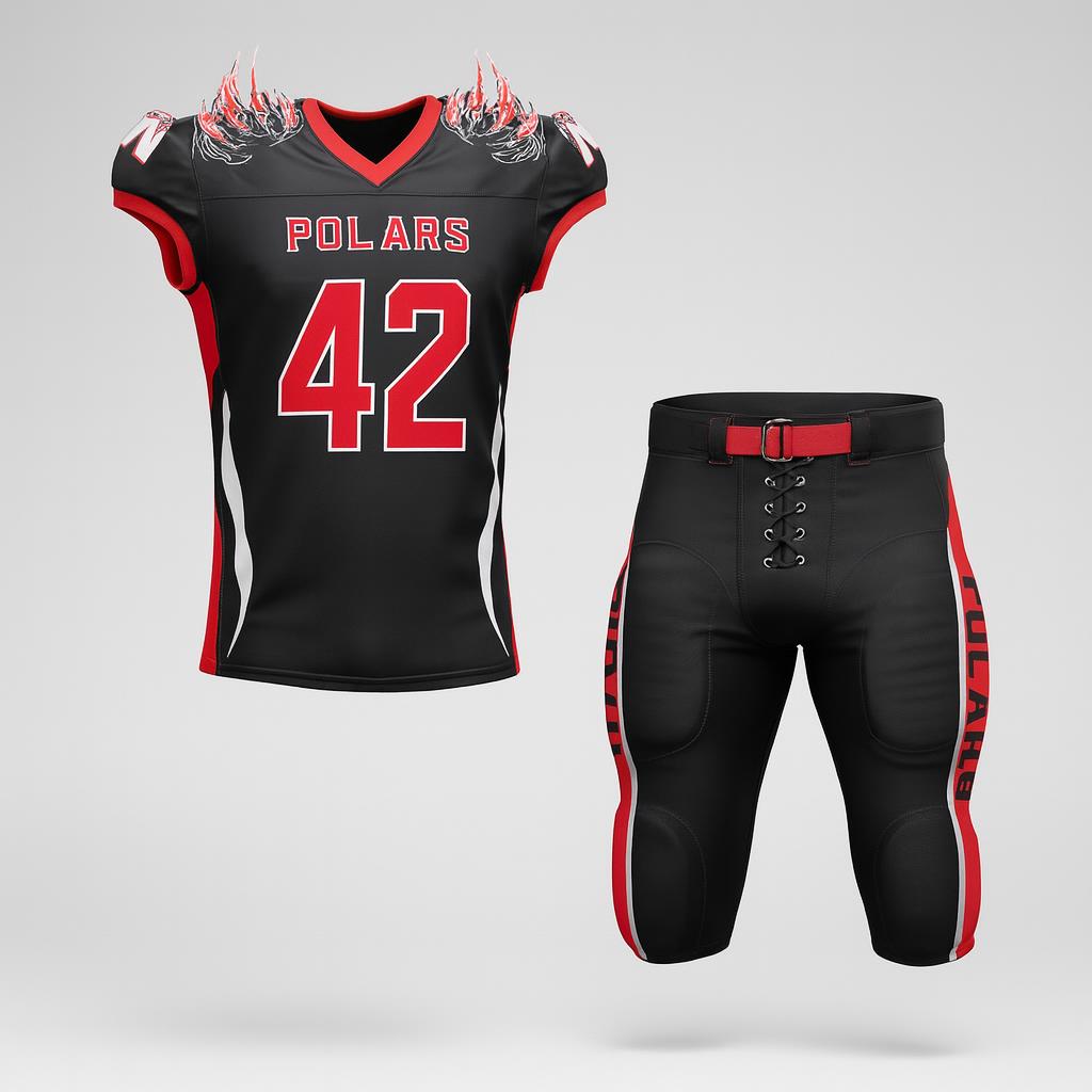 18528 Polars Football — custom sublimated men’s & boys football uniform sets uniform design by Powertek Athletic