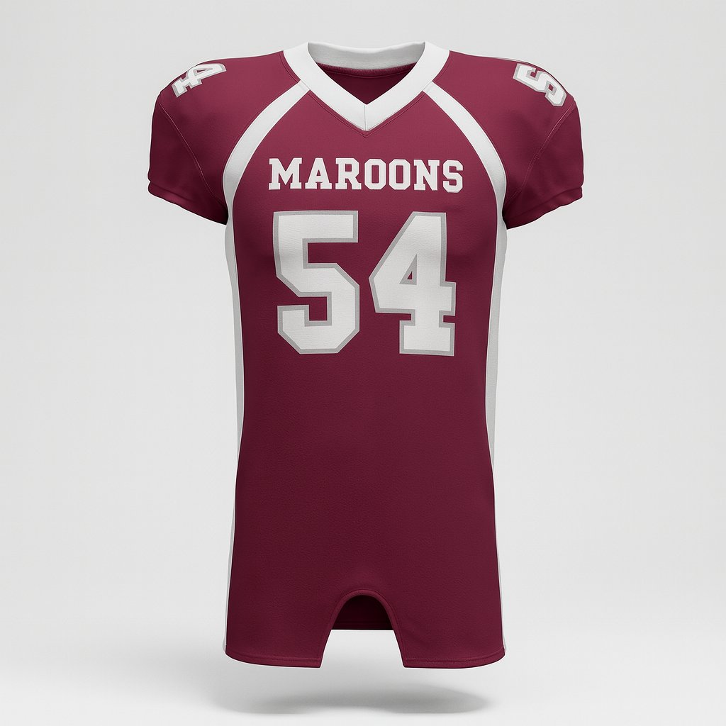 19111 Maroons Football — custom sublimated men’s & boys football jerseys uniform design by Powertek Athletic