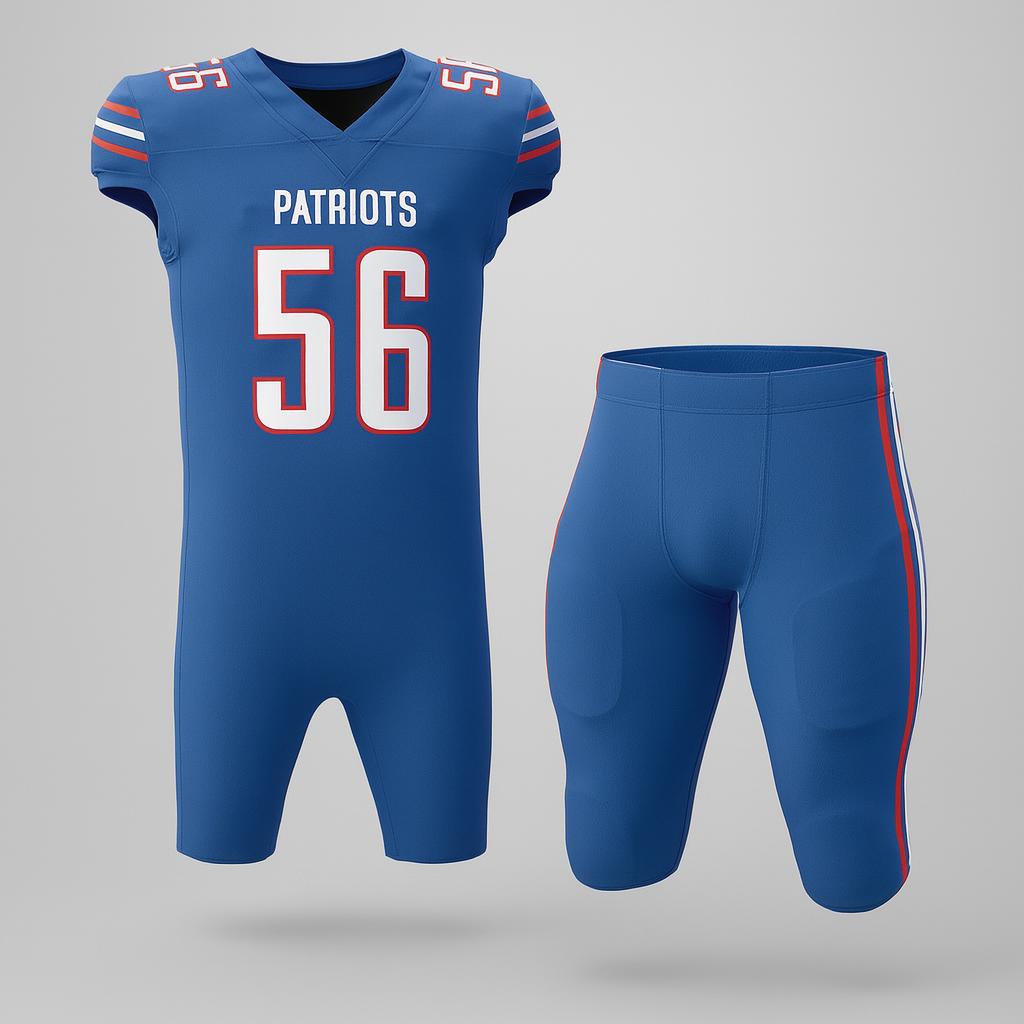 20616 Washington Patriots Football — custom sublimated men’s & boys football uniform sets uniform design by Powertek Athletic