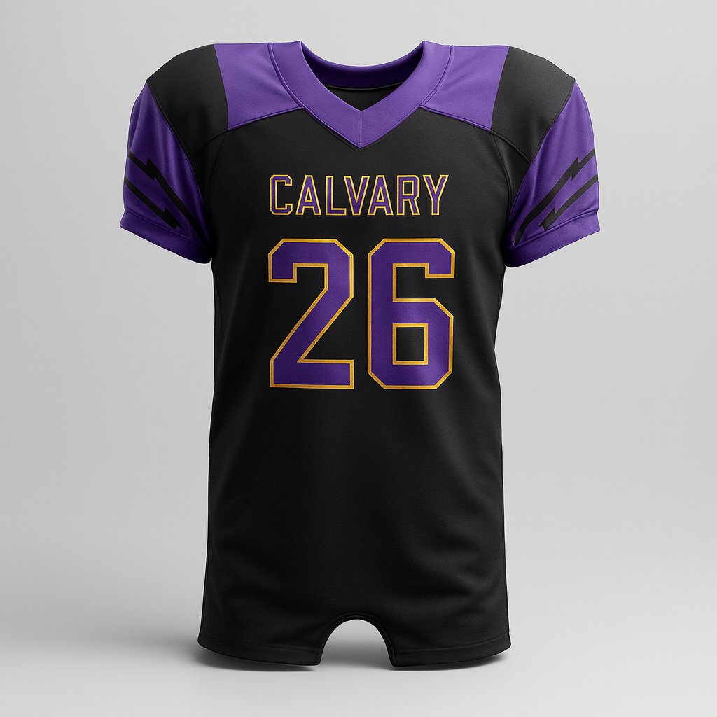 20698 Calvary Football Jersey — custom sublimated men’s & boys football jerseys uniform design by Powertek Athletic