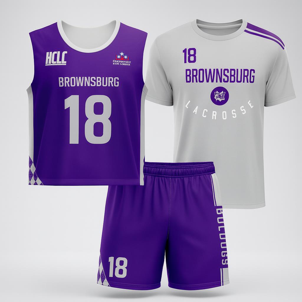 16928 Brownsburg Lacrosse Boys — custom sublimated men’s & boys lacrosse uniform sets uniform design by Powertek Athletic
