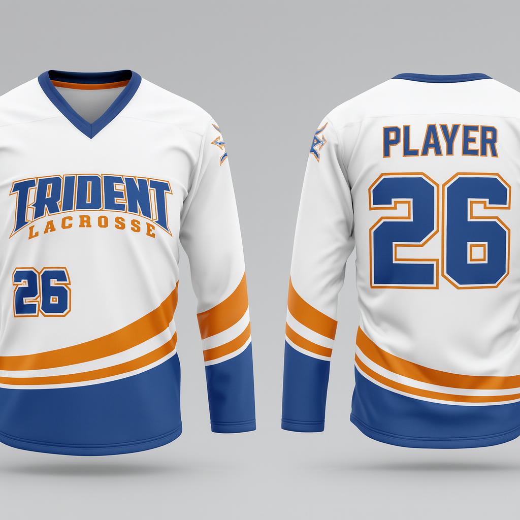 18129 Trident Box Lacrosse — custom sublimated men’s & boys lacrosse box jerseys uniform design by Powertek Athletic
