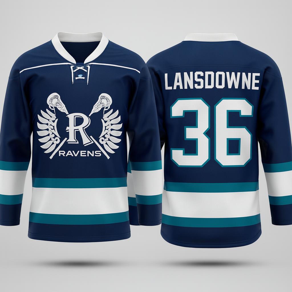 19576 Ravens Lacrosse — custom sublimated men’s & boys lacrosse box jerseys uniform design by Powertek Athletic