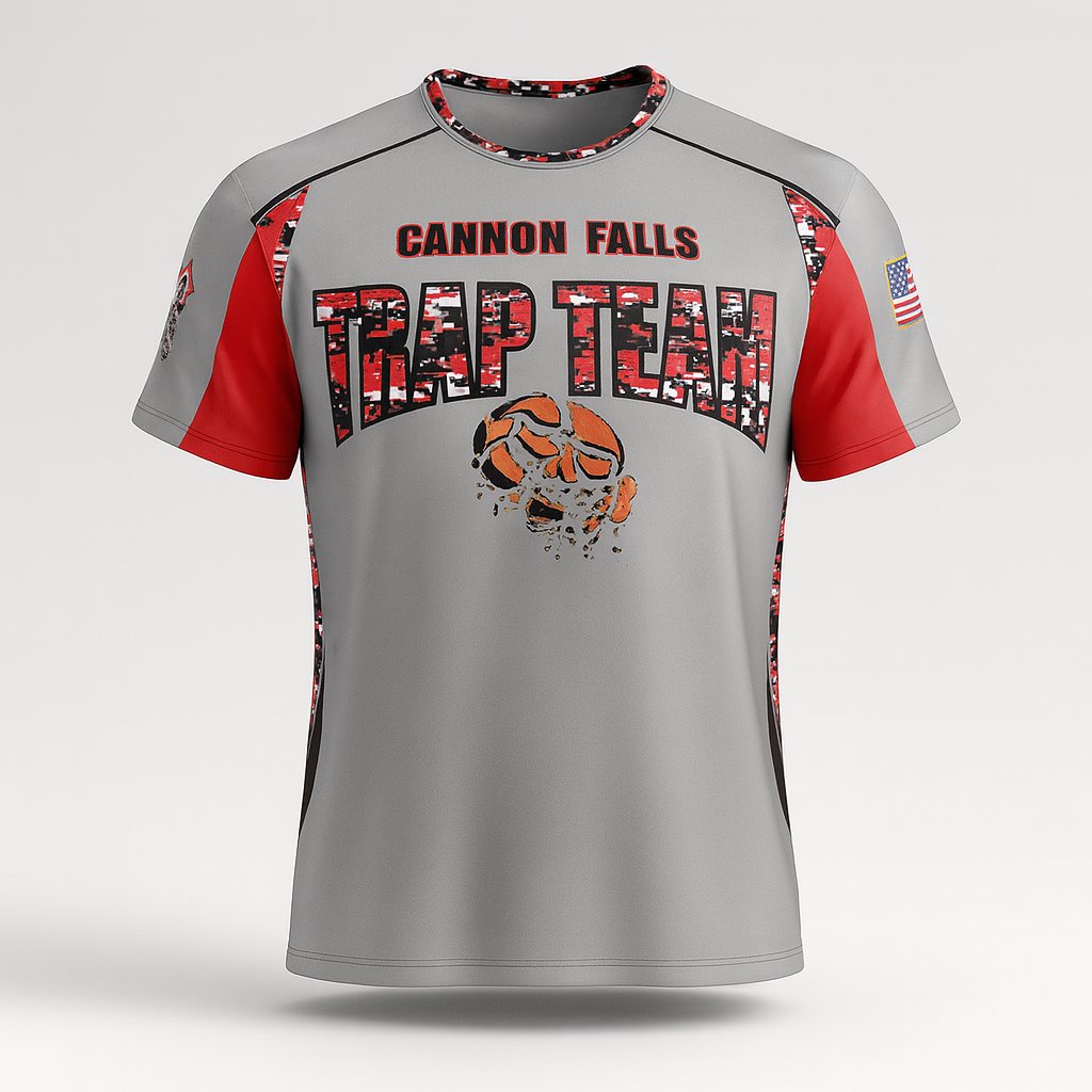 11030 Cannon Falls Trap — custom sublimated men’s & boys outdoor trap uniform design by Powertek Athletic