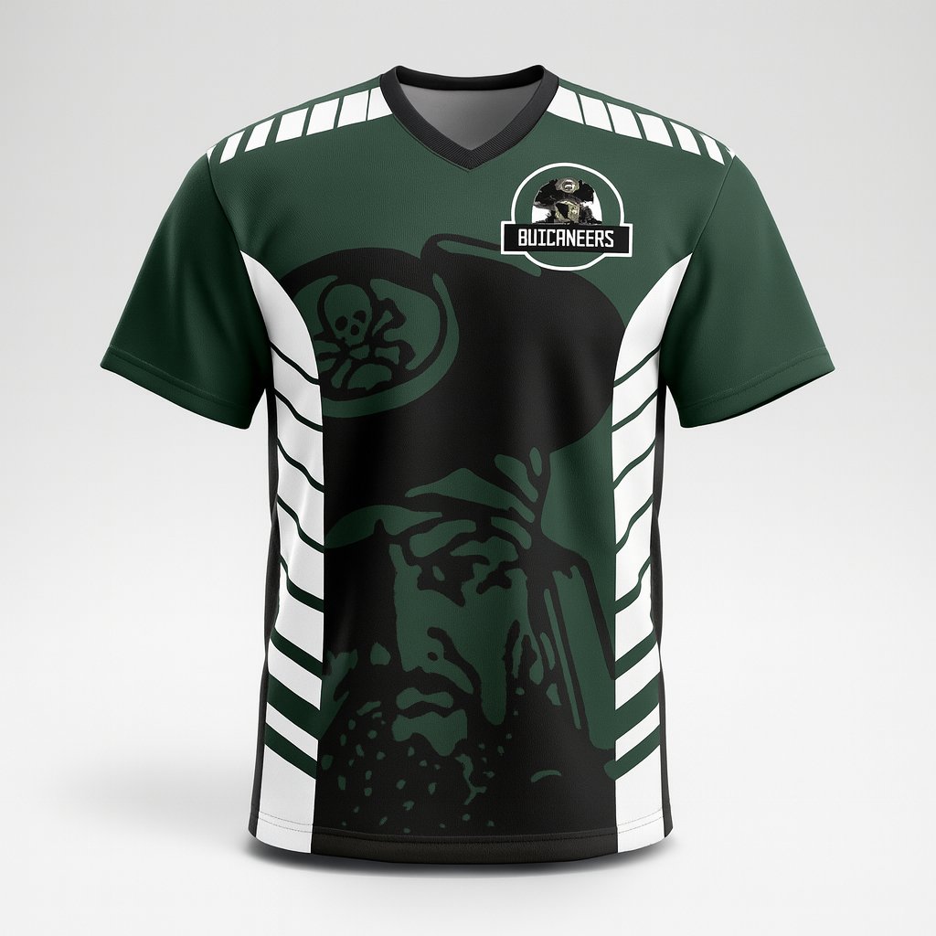 20059 Buccaneers Trap Team — custom sublimated men’s & boys outdoor trap uniform design by Powertek Athletic