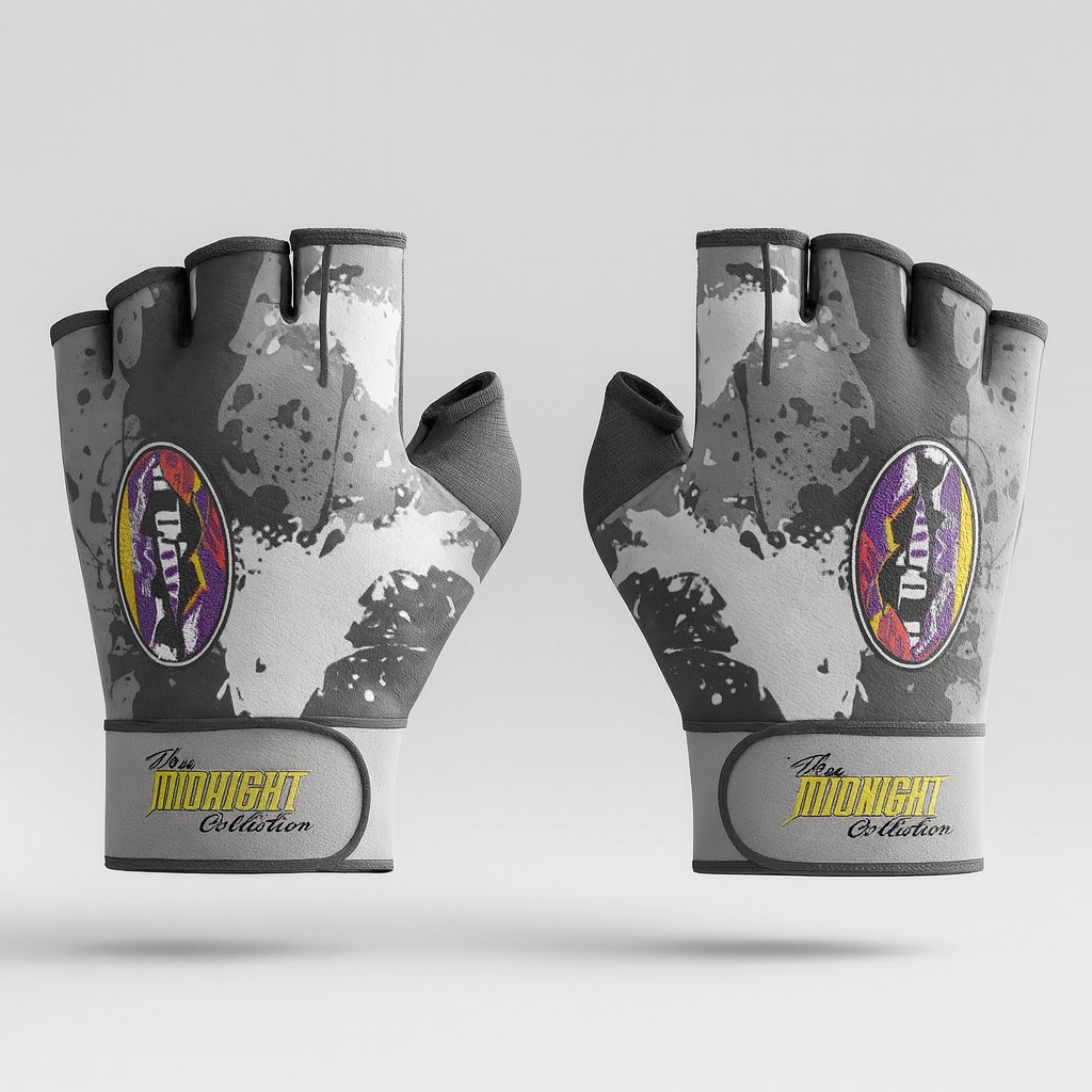 20198 Midnight Fishing Gloves 2022 — custom sublimated men’s & boys outdoor fishing uniform design by Powertek Athletic