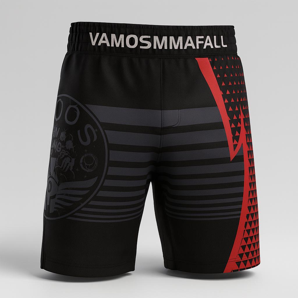 15424 Vamos MMA Fall — custom sublimated men’s & boys wrestling fight shorts uniform design by Powertek Athletic