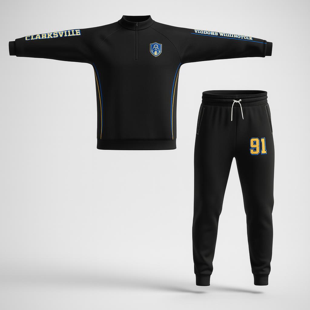 18731 Clarksville Academy Wrestling Page 1 — custom sublimated men’s & boys wrestling warm ups uniform design by Powertek Athletic