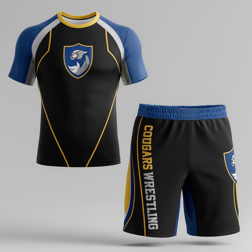 18731 Clarksville Academy Wrestling Page 2 — custom sublimated men’s & boys wrestling uniform sets uniform design by Powertek Athletic