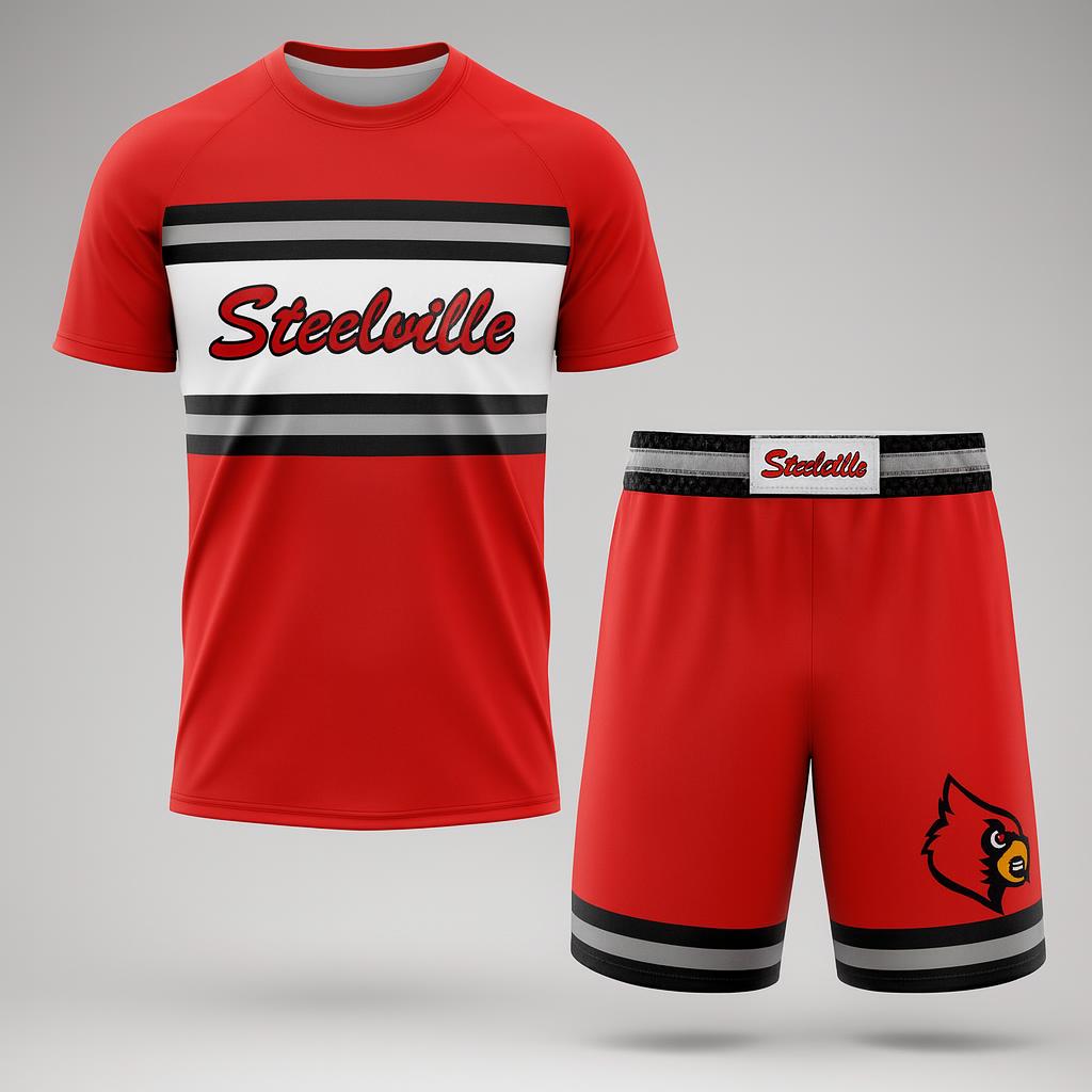 19451 Steelville Wrestling #2 — custom sublimated men’s & boys wrestling uniform sets uniform design by Powertek Athletic