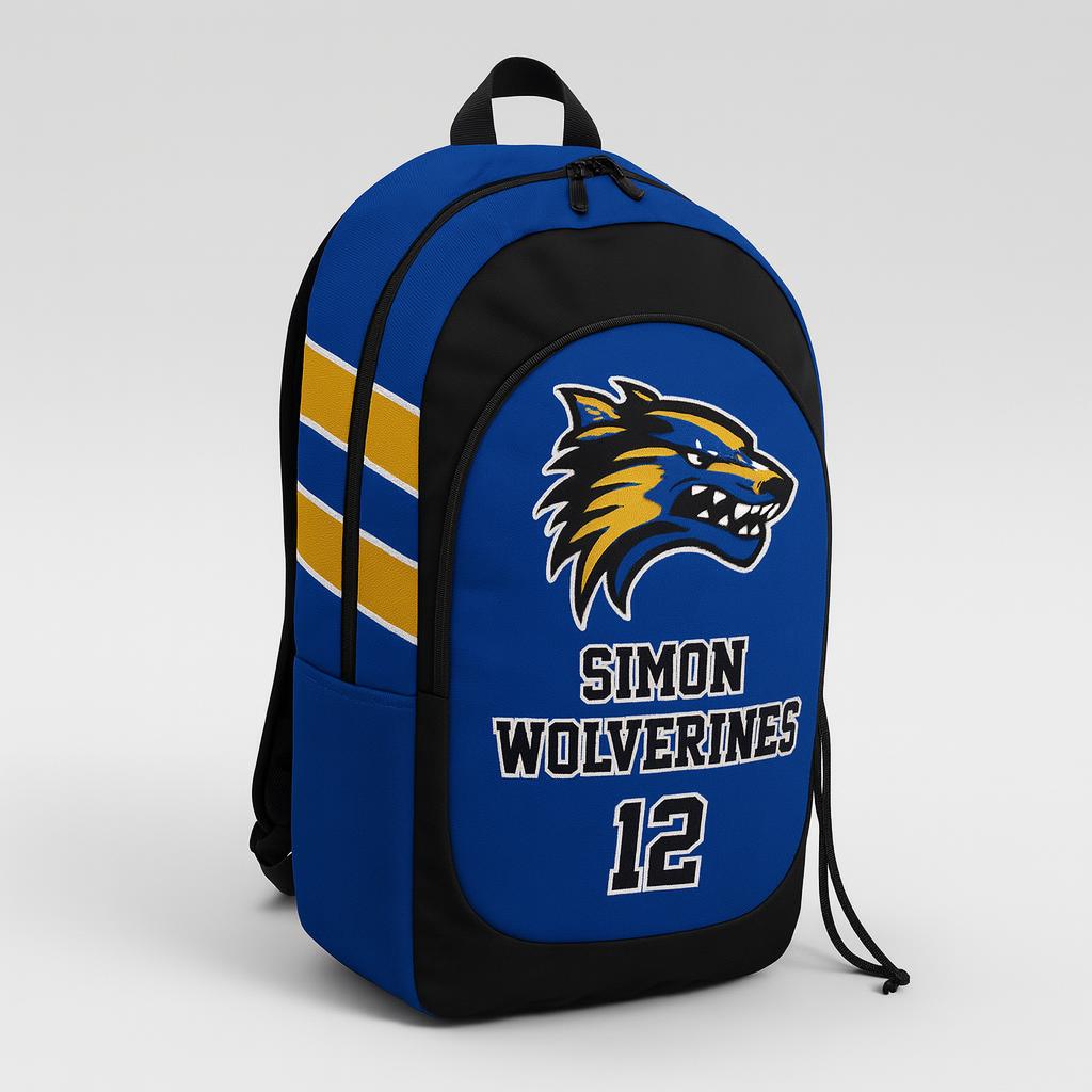 19712 Simon MS Wolverines Bag — custom sublimated men’s & boys wrestling bags uniform design by Powertek Athletic