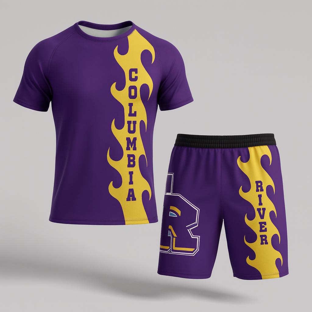 20338 Columbia River HS Wrestling — custom sublimated men’s & boys wrestling uniform sets uniform design by Powertek Athletic